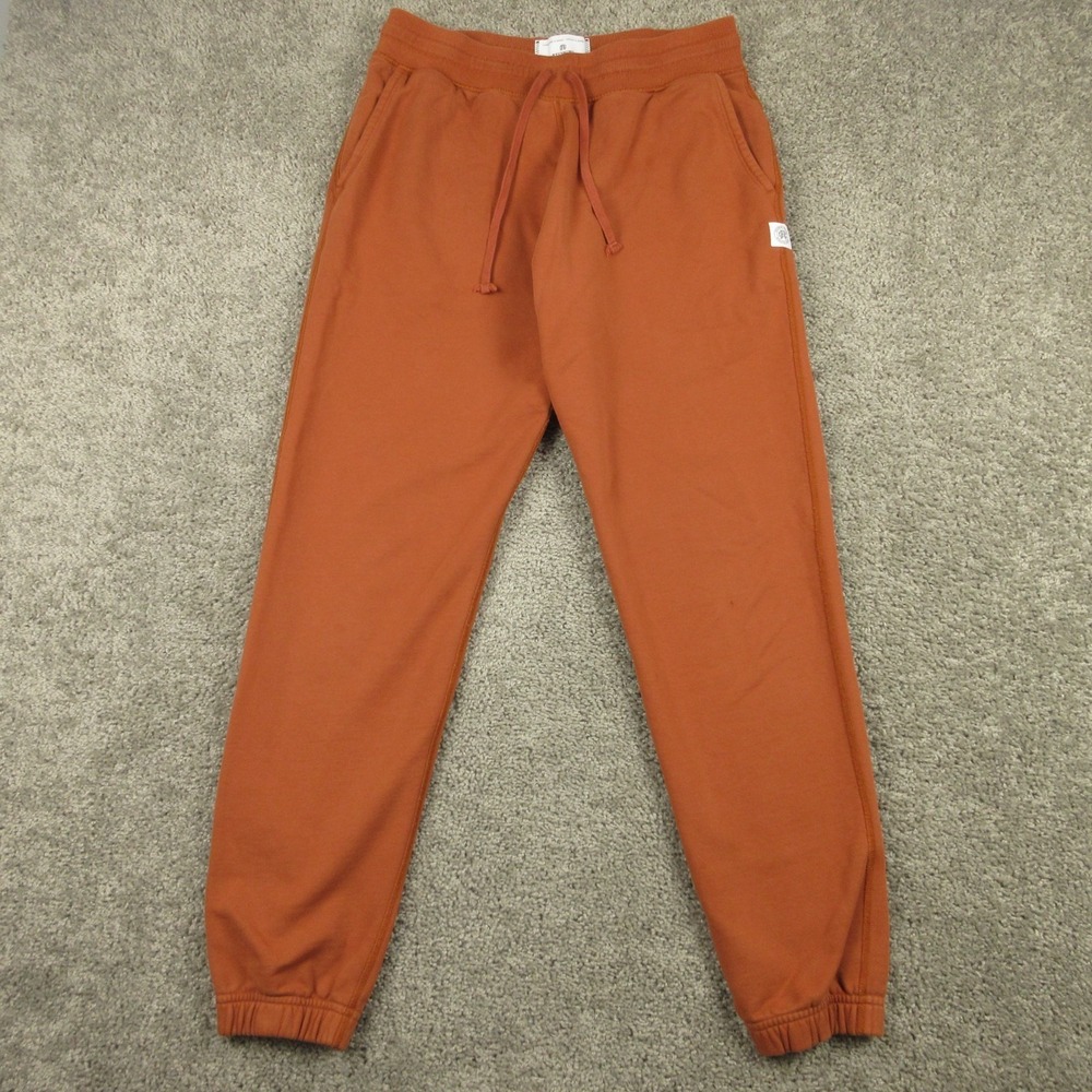 Reighning Champ Sweatpants Mens Large Orange Fleece Joggers Comfort Casual